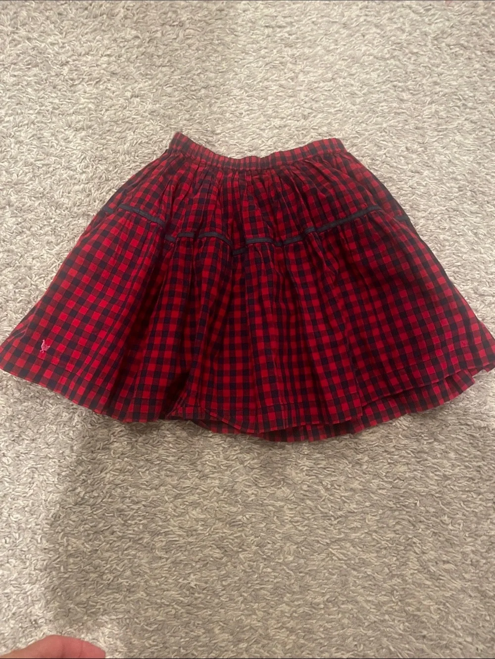 NWOT Pink Chicken red and navy gingham skirt - size 7